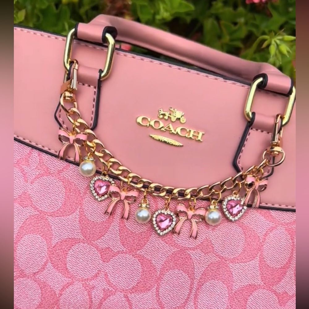 PINK BOW PURSE CHARM CHAIN